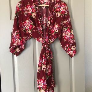 Floral Robe/Dressing Gown/Swimsuit Coverup